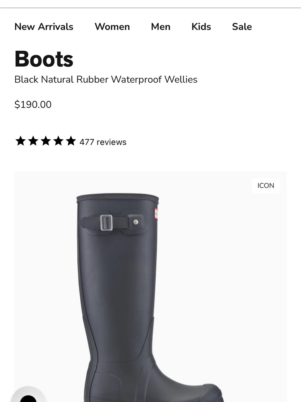 MATTE BLACK TALL HUNTER RAIN BOOTS